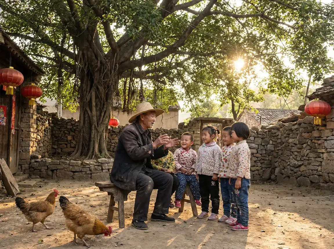 老人在大榕树下给孩子们讲故事 - 妈妈的朋友7在完整有限中字第5 乡村记忆